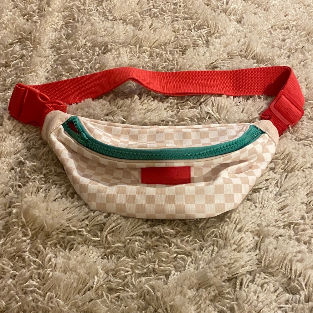 Benefit Checkered Belt Bag - Red and Green Accents